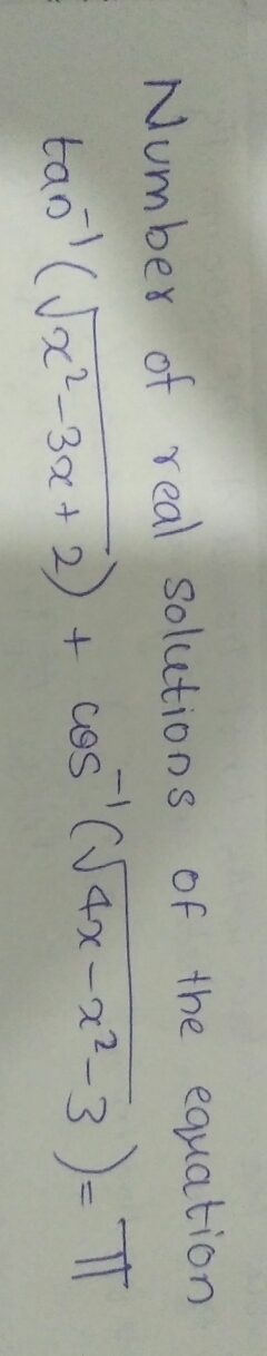 Question image for The number of real solutions of the equation (Tan